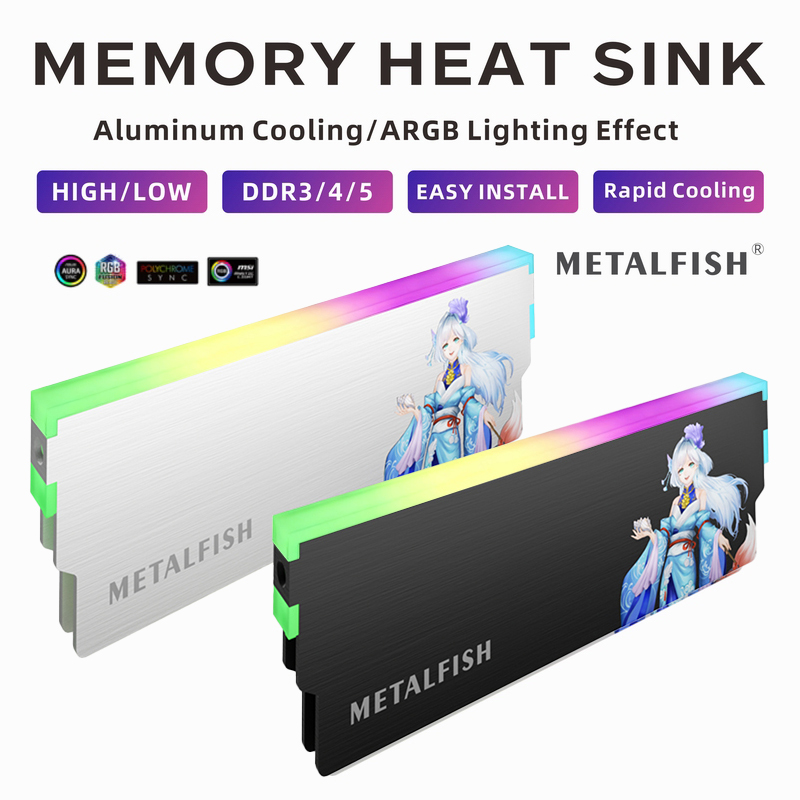 Ddr5 Memory - METALFISH DRAM Dissipador de calor 5V-3PIN